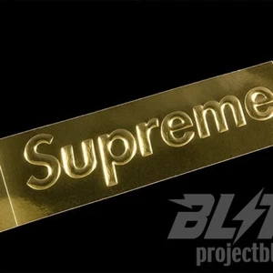 FW22 Supreme Embossed Gold Box Logo Sticker - Picture 1 of 2