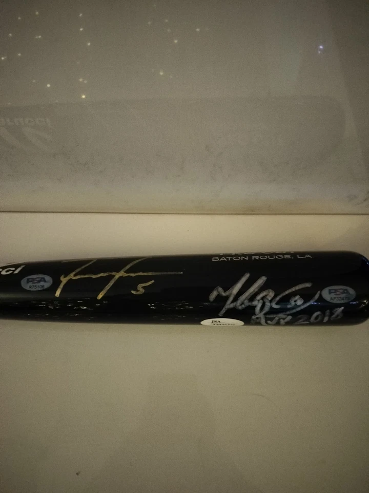 Freddie Freeman & Mookie Betts Dual autographed Bat (rare)PSA JSA COA - Image 1 of 4