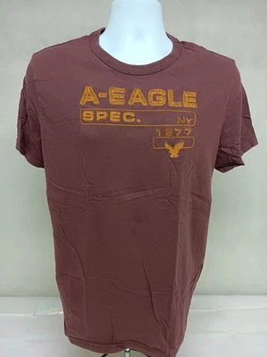 Camiseta grande marrón con logotipo bordado American Eagle para hombre Foto 1 de 4