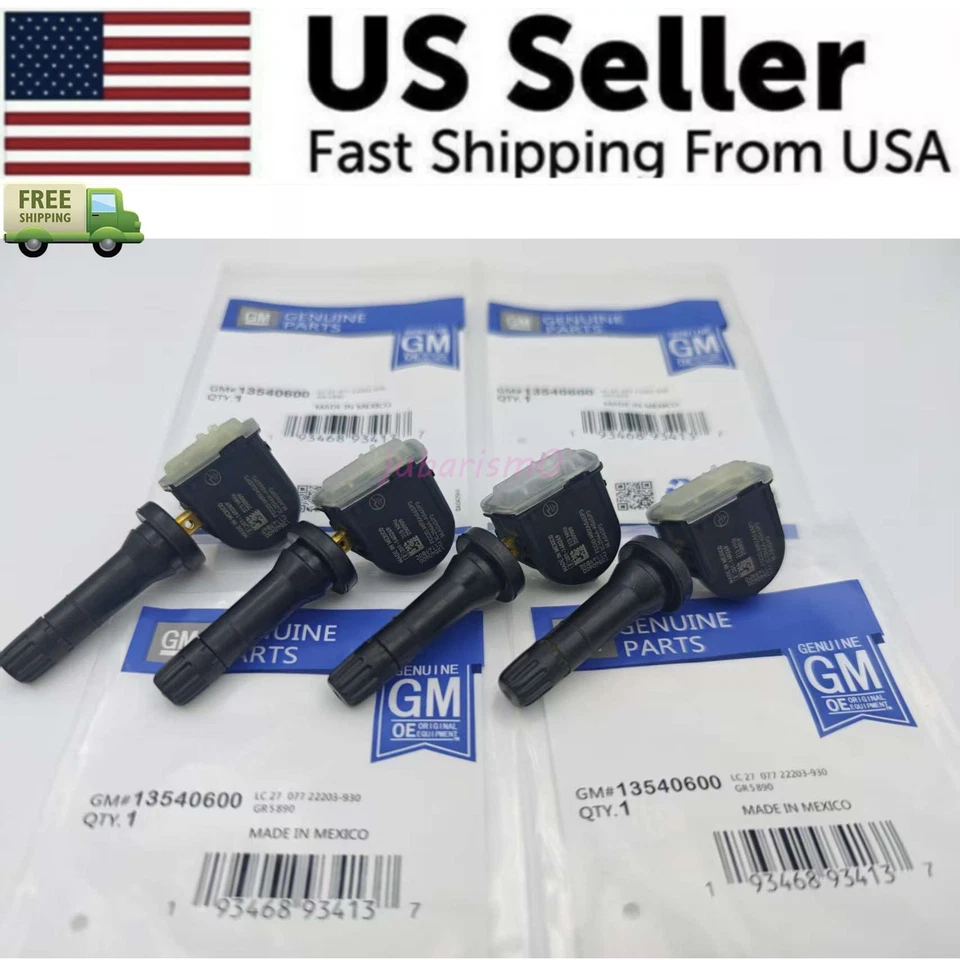 New OEM GM Tire Pressure Sensors TPMS Set of Four 4 315MHz XL7 13540600 - Image 1 of 4