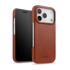 OilWax Retro Genuine Leather Magsafe Slim Back Case Cover f iPhone 16 17 Pro Max - Picture 1 of 28