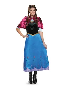 Disguise Anna Deluxe Adult Halloween Costume Frozen Dress Large (12-14) - Picture 1 of 7