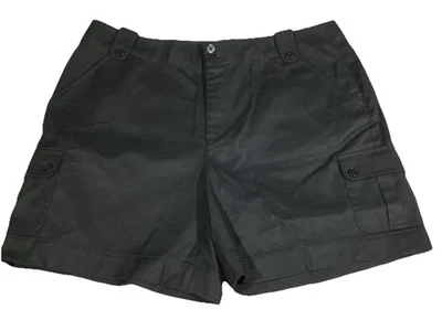 Pantalones cortos cargo Lauren Ralph Lauren para mujer talla 14 negro lino mezcla de algodón Foto 1 de 4