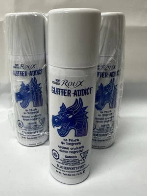 Roux Glitter Addict временный блестящий лак для волос упаковка 6 шт. - 2 унции синий фиолетовый косплей - Изображение 1 из 4