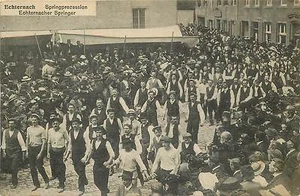 ECHTERNACH LUXEMBOURG SPRINPROZESSION SPRING PARADE OLD POSTCARD - Picture 1 of 2