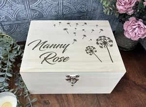 Dandelion Engraved Personalised Memory Box Memories Keepsakes Grief Loss Gift - Picture 1 of 3