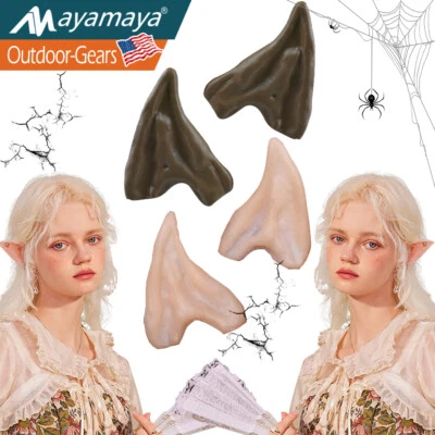 2PCS Latex Pixie Elf Ears Fairy Cosplay Roles Play Fancy Dress Party Props Gift - Image 1 of 4