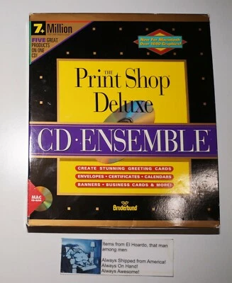Broderbund The Print Shop Deluxe CD Ensemble for vintage Macintosh Complete CIB - Image 1 of 4