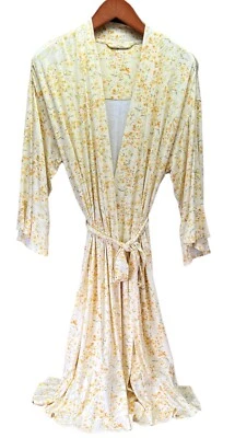 Soft Surroundings Womens Blissful Bamboo Floral Multicolor Kimono Robe Sz Small - Image 1 of 4