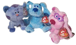 TY Beanie Baby Set BLUE, MAGENTA & PERIWINKLE Blue's Clues 6" Plush Stuffed Toys - Picture 1 of 24