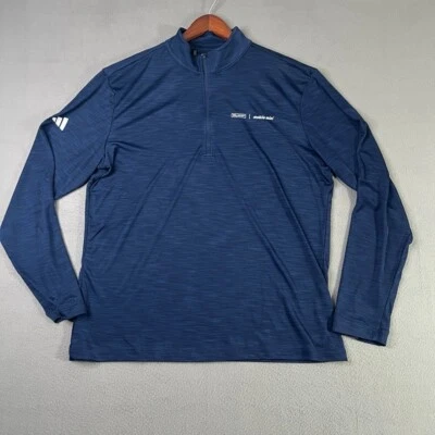 Adidas Mens Large Lightweight Collegiate Navy Quarter-Zip Pullover UPF 50+ New - Image 1 of 4