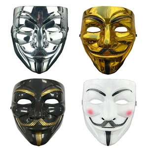 Anonymous Hacker V For Vendetta Guy Fawkes Halloween Face Masks - 4 Colours - Picture 1 of 9