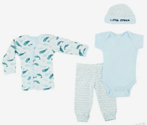 PREMATURE BABY BOYS CLOTHES BLUE PREEMIE OUTFIT TINY PREM BOY LAYETTE GIFT SET - Picture 1 of 4