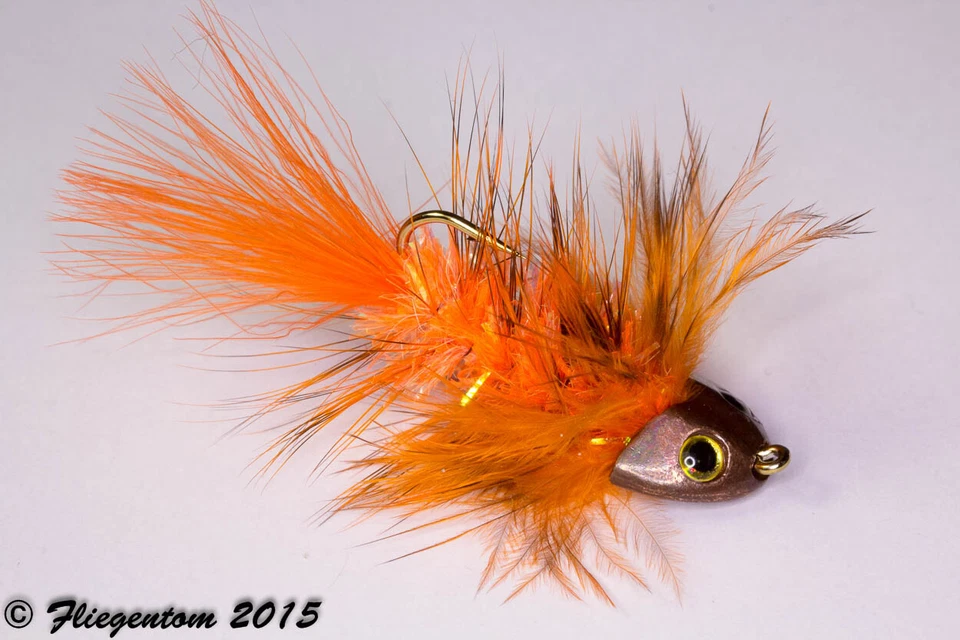 Fliegentom Streamer 3 Stück Wooley Bugger Koppe - orange - Bild 1 von 1