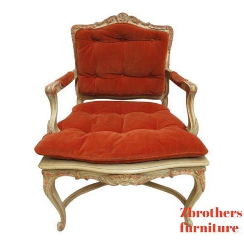 Vintage French Regency Paint Decorated Cane Arm Chair Cover
