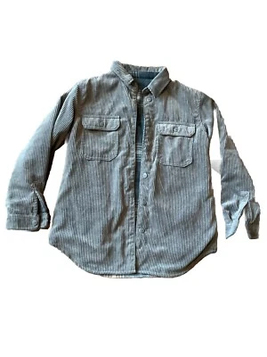 Chaqueta de franela de pana Love Tree para mujer talla pequeña azul gris reversible usada en excelente estado Foto 1 de 4