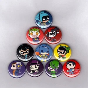 BATMAN DC FUNKO POP 1" PINS / BUTTONS (joker harley quinn batgirl penguin toy) - Picture 1 of 3
