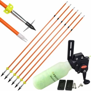 Archery Bow Fishing Spincast Reel Compound Bow Recurve Bowfishing Arrows Hunting - Picture 1 of 22