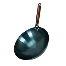 (38cm) Traditional Chinese Iron Round Bottom Nonstick Wok Pan For Home