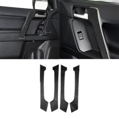 4Pcs Carbon Fiber Door Armrest Cover Trim For Toyota Land Cruiser Prado 2010-18 - Imagem 1 de 4
