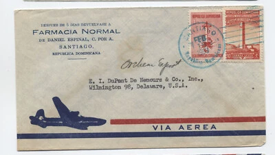 República Dominicana 1953 cubierta a empresa dupont [G.672] Foto 1 de 3