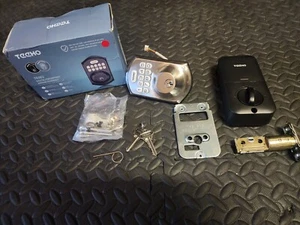 Teeho TE002 Satin Nickel Digital Fingerprint Keyless Entry Door Lock Deadbolt - Picture 1 of 5