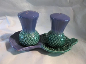 SAL DE CARDO, PIMIENTA Y SOPORTE HIGHLAND WARE GOVANCROFT, HECHO EN CERÁMICA ESCOCESA - Imagen 1 de 11