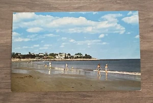 Postal cromada vintage cabeza de jabalí de Rye Beach New Hampshire - Imagen 1 de 2