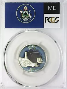 2003-S 25C State Quarter Maine PCGS PR69 DCAM 90% Silver 22llll0625 - Picture 1 of 4