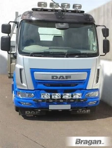 Grill Light Bar E + Rugby Spot Lamps + White LEDs To Fit Renault Midlum BLACK - Picture 1 of 7