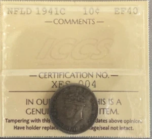 Newfoundland - 10 Cents - 1941C - ICCS Certified - EF-40 - Picture 1 of 3