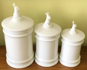 3 Pottery Barn Kids BABY Bunny Canister SET Beatrix Potter Peter Rabbit EASTER - Picture 1 of 8
