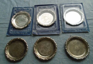 Coasters 6 Reader's Digest Silverplated 1988 VTG 3 in Packaging 3 Loose - Picture 1 of 7