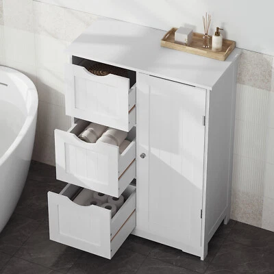 Badschrank Badezimmerschrank Beistellschrank Hochschrank 3 Schubladen 60x30x81cm - Bild 1 von 4