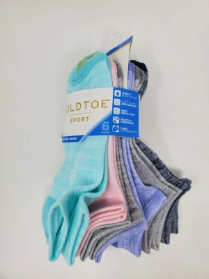 Pack de 6 calcetines Gold Toe Cool No-Show, talla de zapato 6-9, soporte para arco, pie acolchado Foto 1 de 4