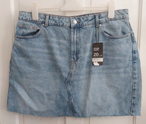 Denim Co Primark Blue Raw Hem Pockets Above Knee Denim Skirt Size Uk 20 Cotton - Picture 1 of 12