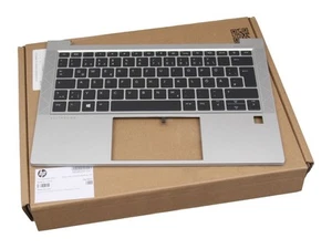 Clavier original HP M08699-041 avec top case FR (allemand) noir/argent avec ba - Photo 1/5