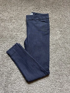 New York & Company Stretch Dress Pants Women’s Sz 4 Crop Blue Skinny Ankle - Picture 1 of 6