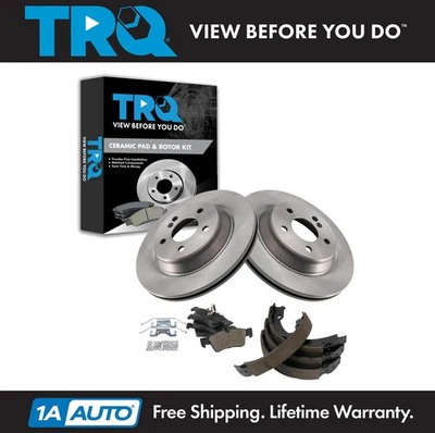 Kit de pastillas de freno trasero y rotor de cerámica TRQ para Mercedes-Benz S430 S500 2003-2006 Foto 1 de 4