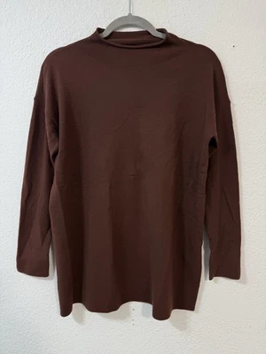 Camiseta EILEEN FISHER Top Talla XXS Marrón Manga Larga Túnica Elastizada Mujer’s Pullover Foto 1 de 4