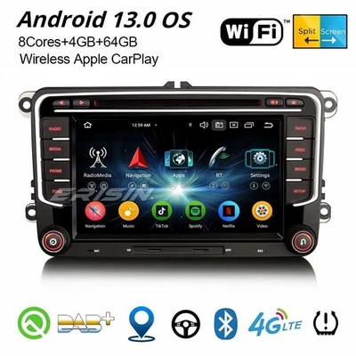Android 14 Autoradio Navi Für VW Passat CC Golf 5 Golf 6 Tiguan Skoda Yeti SEAT - Bild 1 von 4