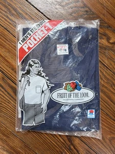 Vintage 70s Fruit of the Loom Cotton Pocket T-Shirt Herren Gr. XL Neu im Paket - Bild 1 von 4