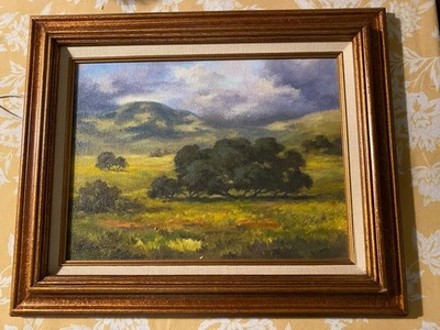 Paisaje impresionista original firmado Norma Webb California óleo/lienzo Foto 1 de 3