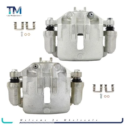 Pair Front Brake Calipers w/ Bracket For 2007 2008 2009 2010 2011 2012 Kia Rondo - Image 1 of 4