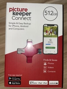 Picture Keeper Connect 512GB Photo & Video USB Flash Drive Android & iPhone Red - Afbeelding 1 van 10