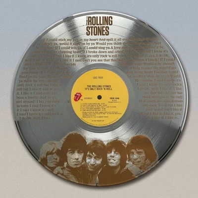 Rolling Stones It's Only RockNRoll  laser etched silver LP record wallart - Image 1 of 4