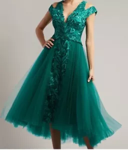 Neu mit Etikett Tadashi Shoji Cora besticktes Tüllkleid Kleid Größe 8 $ 598 - Bild 1 von 9