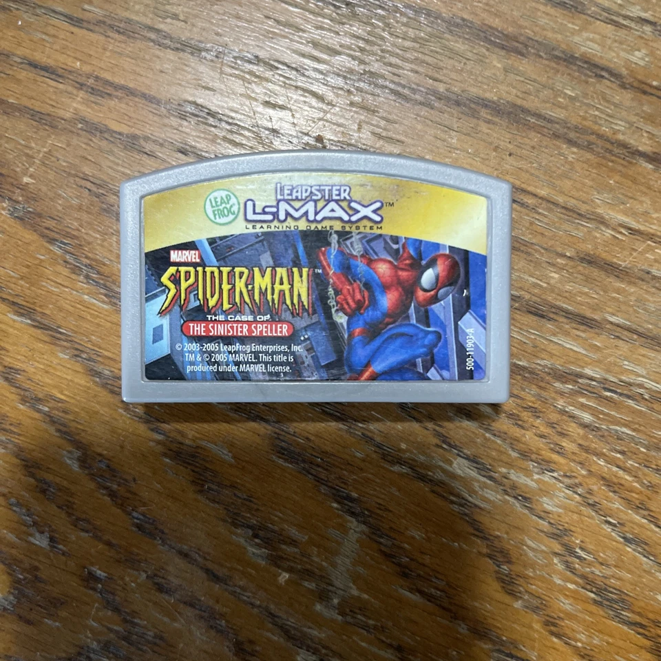 LEAPSTER L-MAX LEARNING GAME SPIDERMAN THE CASE OF THE SINISTER SPELLER WORKUSED - Image 1 of 1