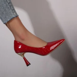 Karierte klassische Freizeit High Heels Muster geprägt Mode Oversize Schuhe Pumps - Bild 1 von 27