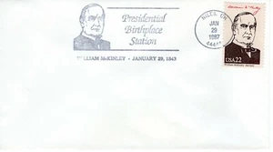 WILLIAM McKINLEY PRESIDENTIAL BIRTHPLACE,   NILS, OH 1987 FDC9547 - Picture 1 of 1